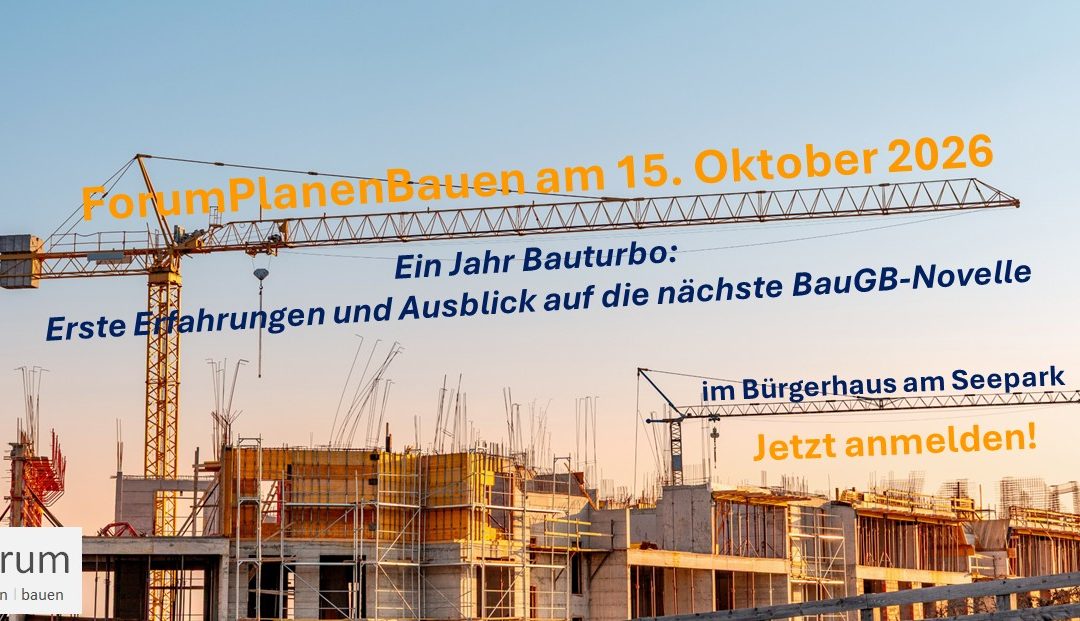 Forum|Planen|Bauen von W2K und fsp.stadtplanung am 15.10.2026!